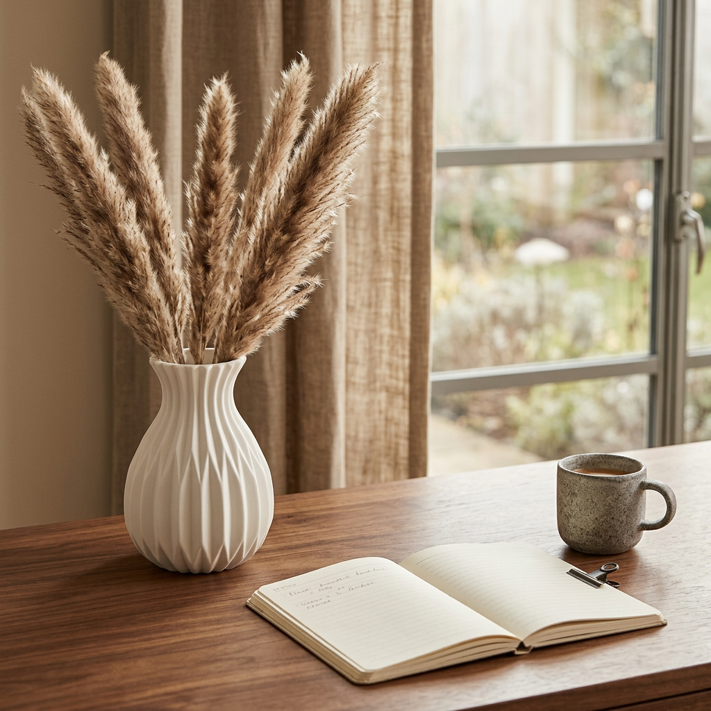 Vase nordique effet céramique dans une bureau